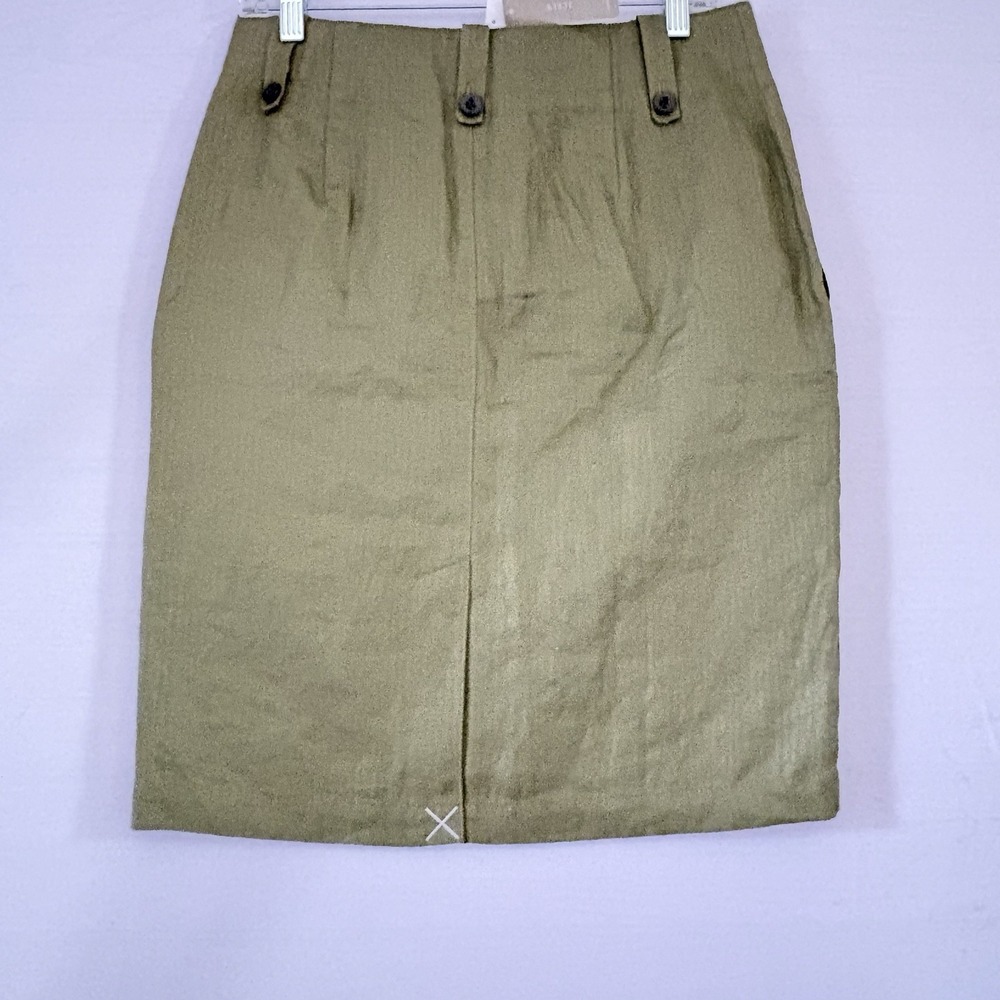 J Crew Linen Pencil‎ Skirt Hunter Green Pockets Preppy Classic 4 NwT